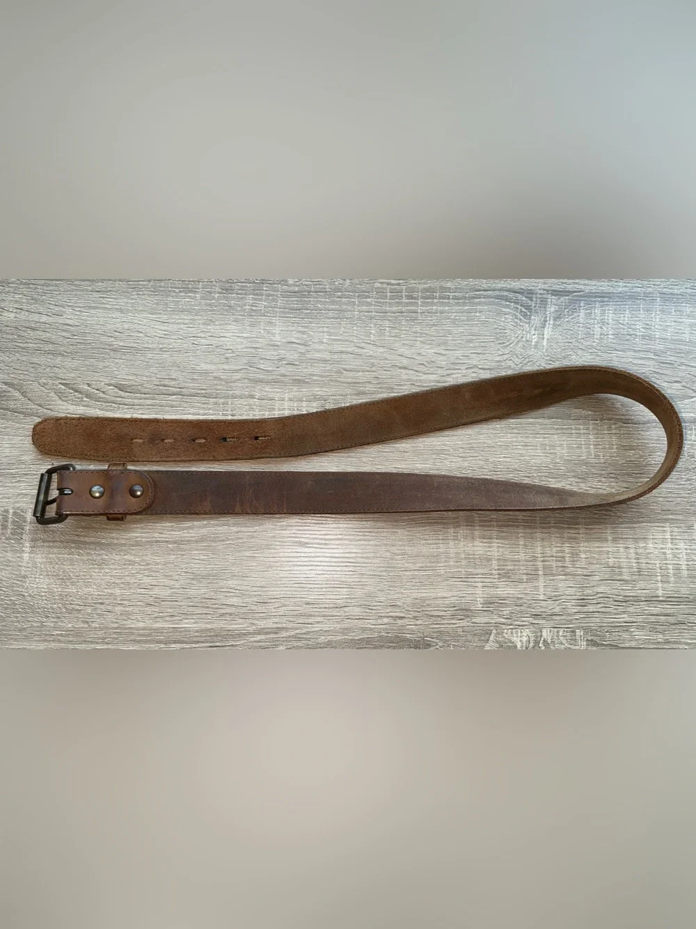 Origin USA Raw Edge Whiskey Brown Full-Grain Leather Belt